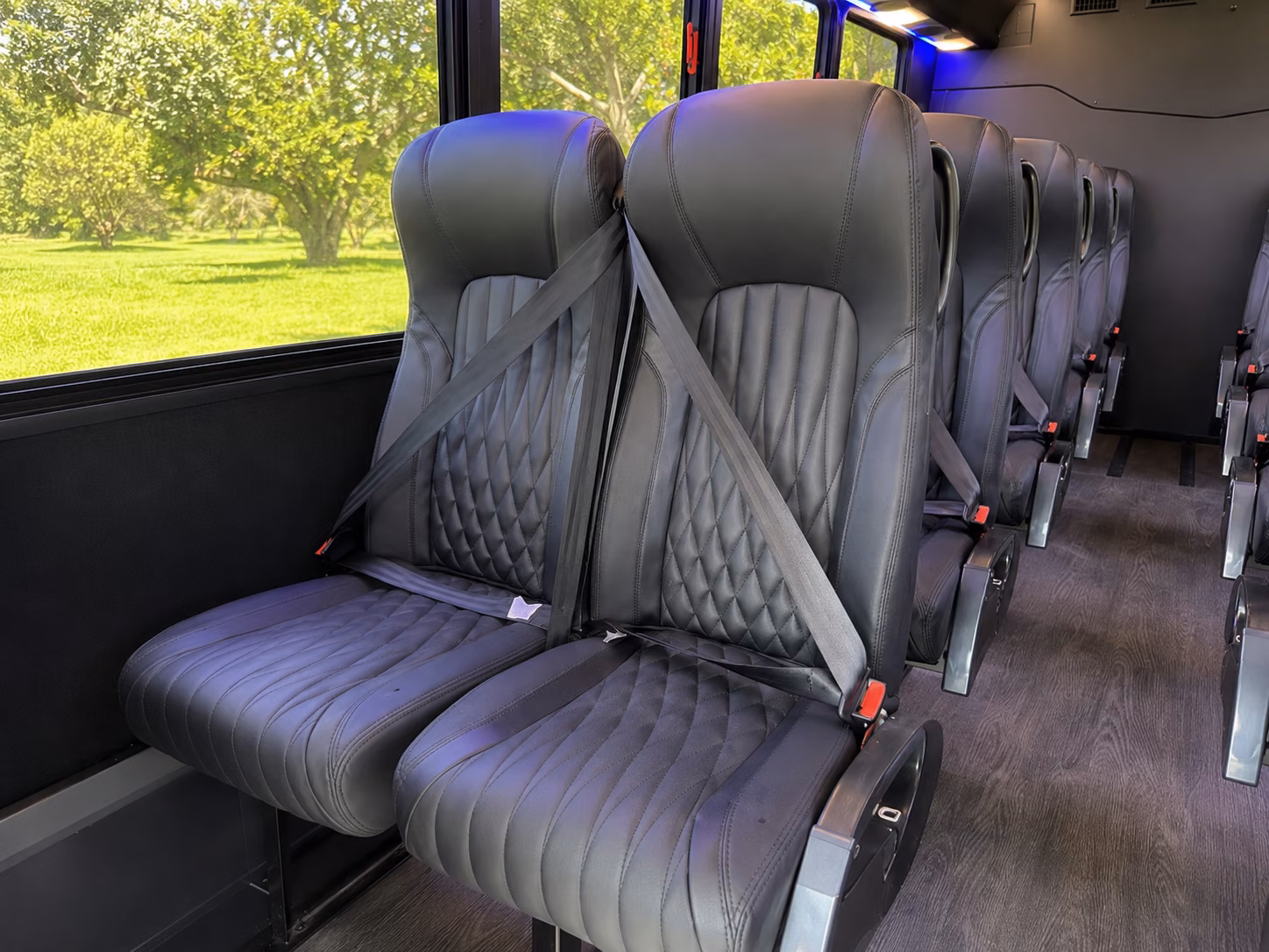 downey 18 passenger minibus interior
