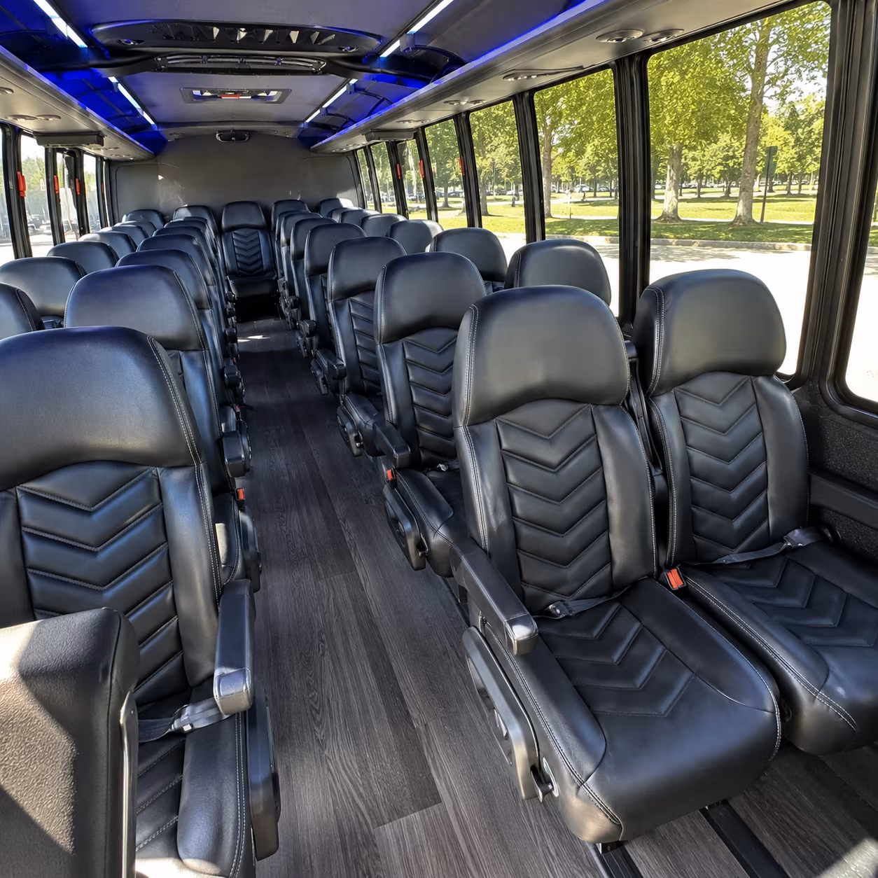 downey 25 passenger minibus inside