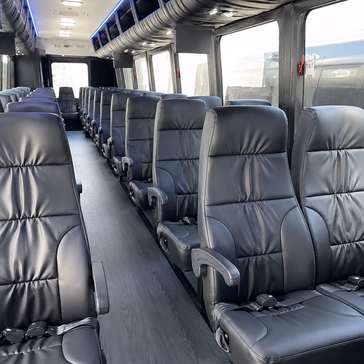 downey 28 passenger minibus interior