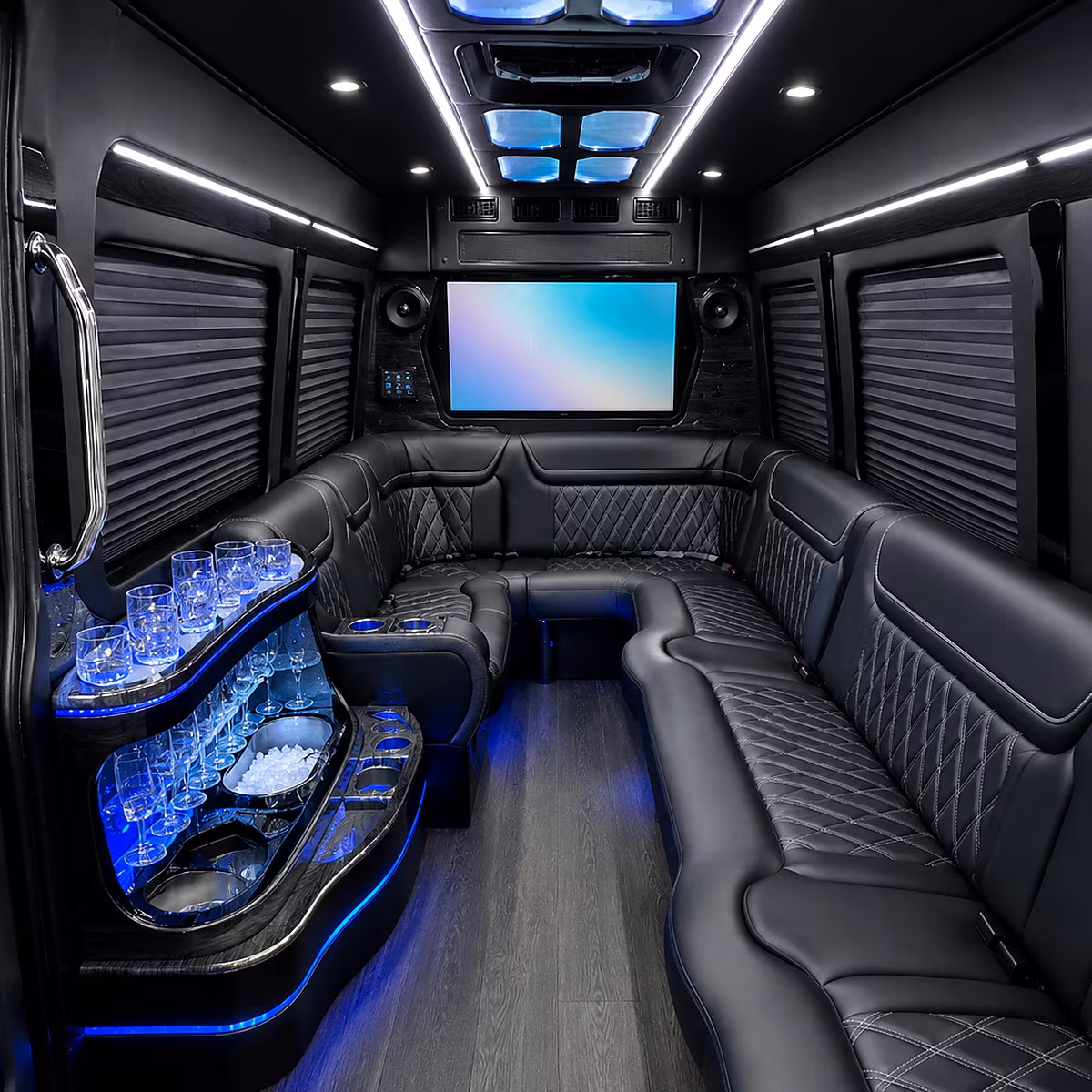 downey party bus interior