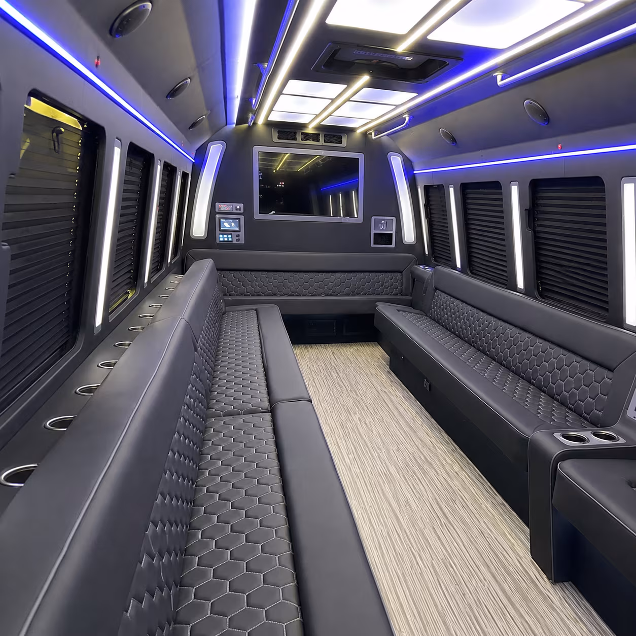 downey party bus rental interior